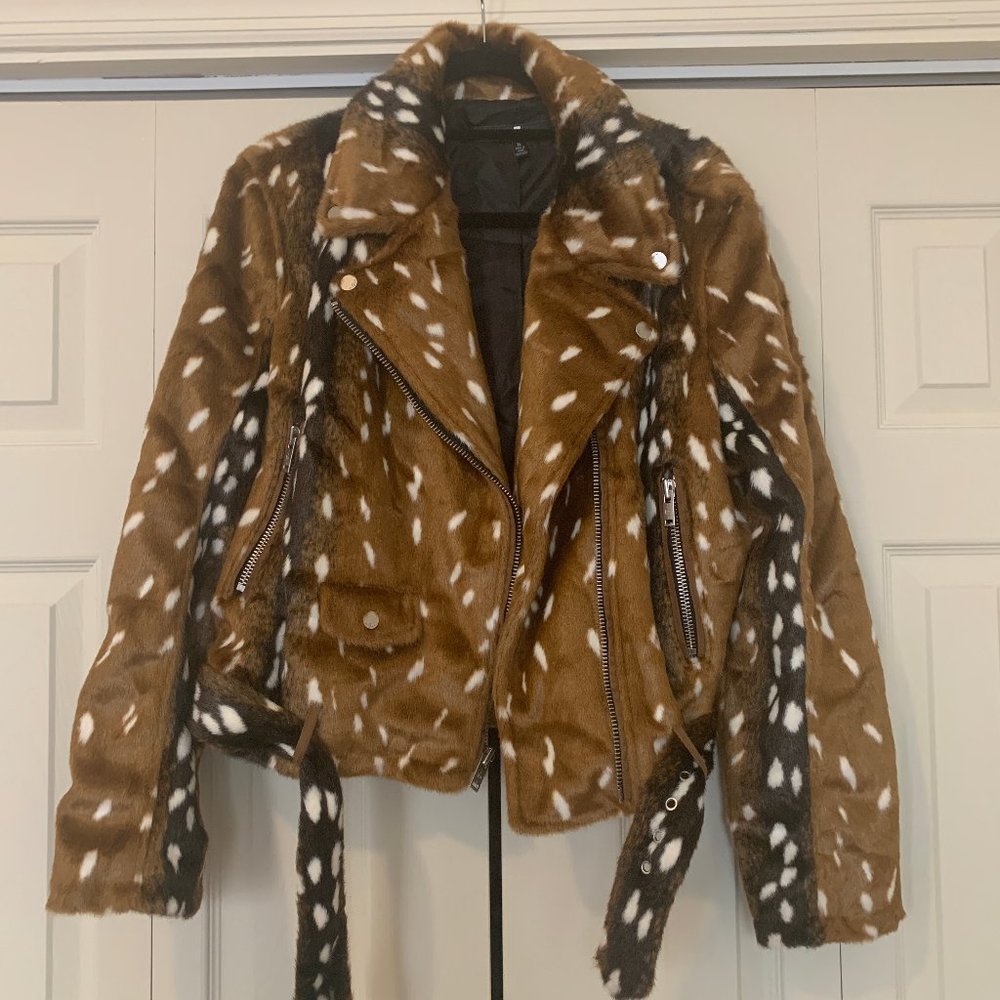 7 for All Mankind Faux Fur Moto Jacket